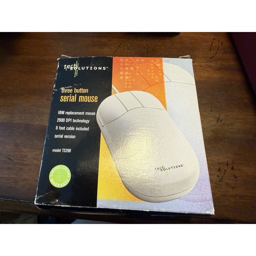 VTG IBM Replacement Mouse Tech Solutions TS29B 3 Button Serial Mouse 1998